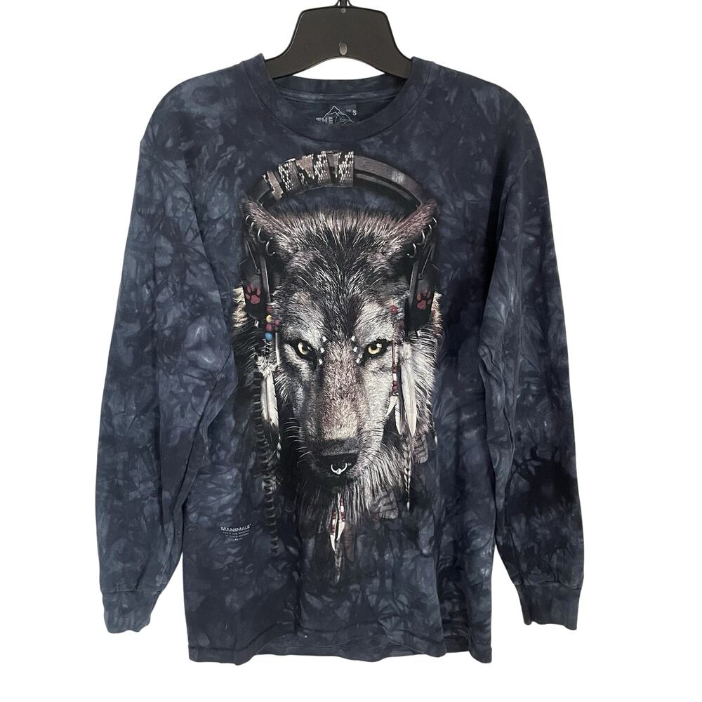 The Mountain‎ Wolf Graphic Long Sleeve T-Shirt S Tie Dye Spirit Animal Shirt